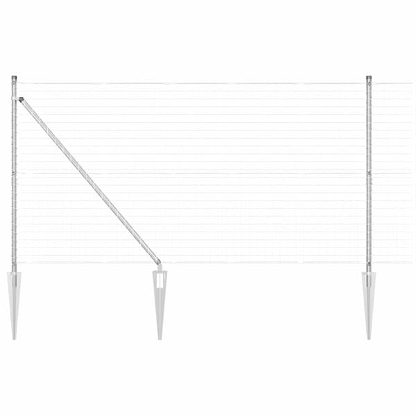 vidaXL Gjerde med stolpe sølv 1,2 x 10 m Stål