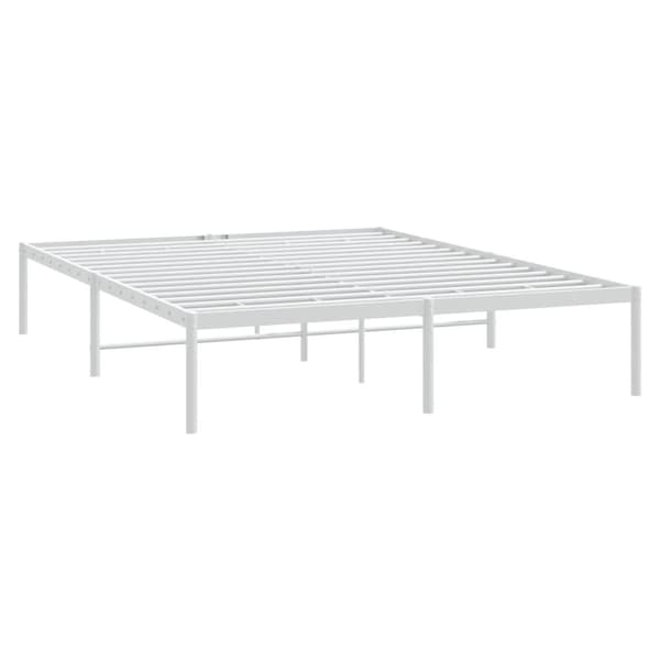 vidaXL Sängram metall vit 150x200 cm