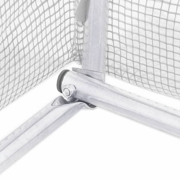 vidaXL Växthus med stålram vit 30 m² 10x3x2 m