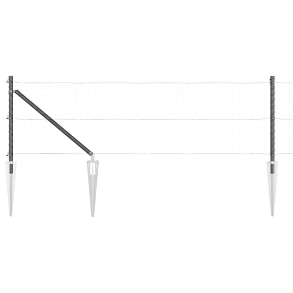 vidaXL Gjerdepåle 7 pcs Grå Stål