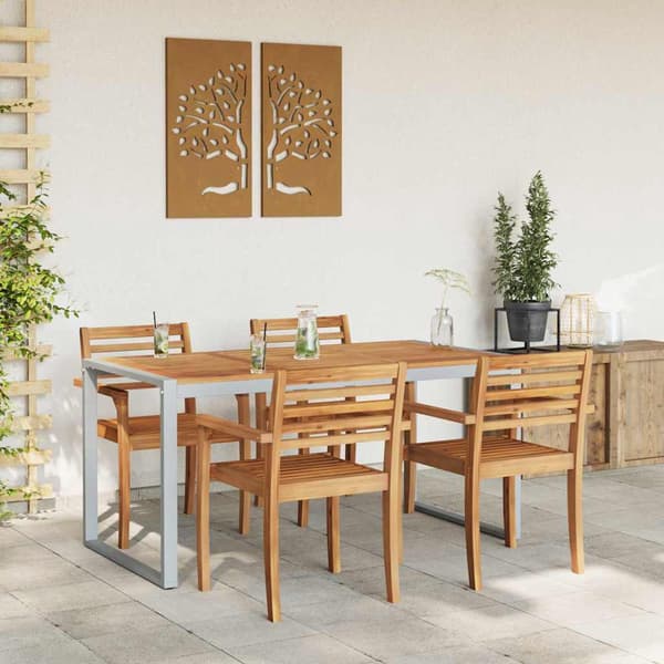 vidaXL Hagebord Grå 160 x 80 x 75 cm Solid akasietre