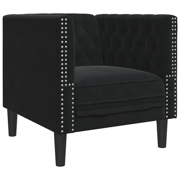 vidaXL Soffa Svart 74,5 x 71 x 70,5 cm Sammet