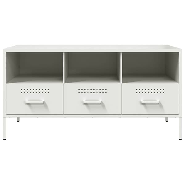 vidaXL TV-benk hvit 100,5x39x50,5 cm stål