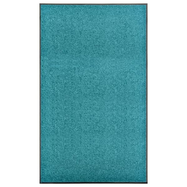 vidaXL Dørmatte vaskbar turkis 90x150 cm