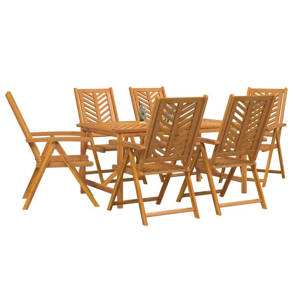 vidaXL Hage Spisegruppe 7 pcs Brun Solid akasietre