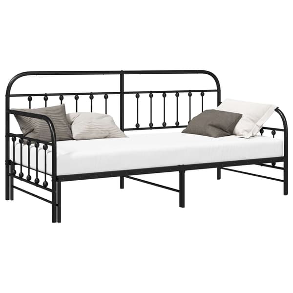 vidaXL Dagbäddram Svart 90 x 200 cm Pulverlackerat stål