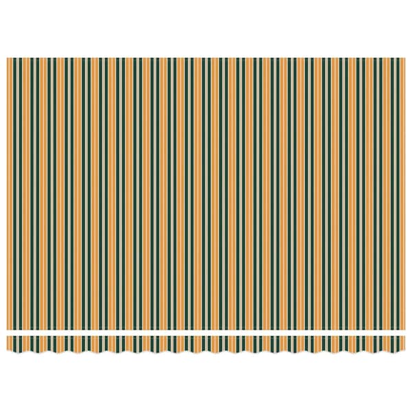 vidaXL Utfällbar markis Grön och Gul 450 × 300 cm Polyester och metall