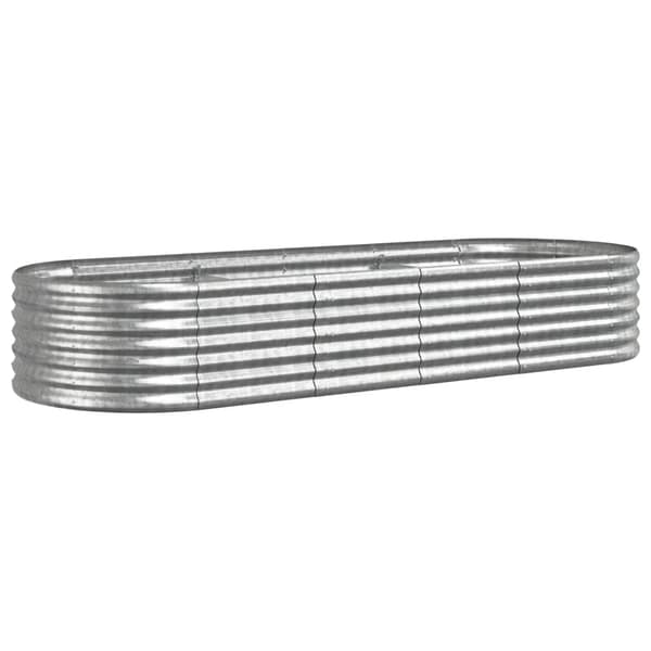 vidaXL Odlingslåda galvaniserat stål 224x80x36 cm silver