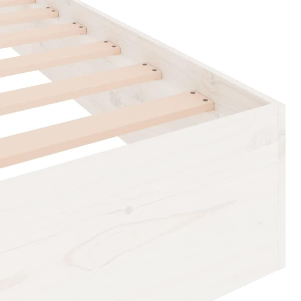 vidaXL Sengeramme hvit heltre 150x200 cm King Size