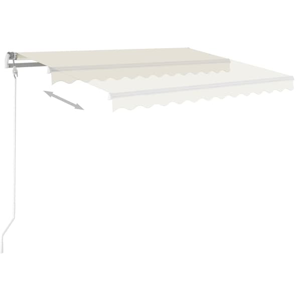 vidaXL Automatisk markis med vindsensor & LED 350x250 cm gräddvit