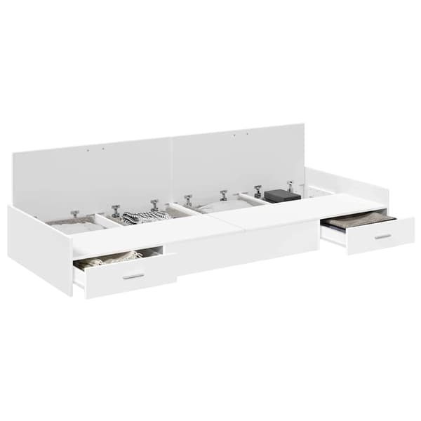 vidaXL Sengestamme med hodegjerde Hvit 90 x 200 cm Konstruert tre