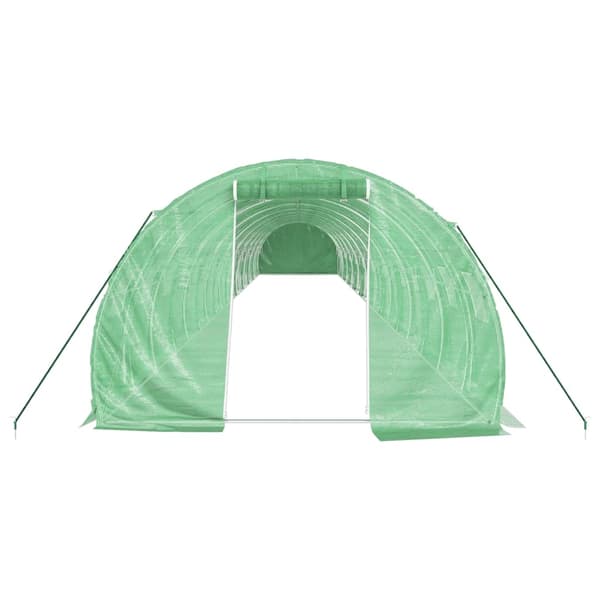 vidaXL Växthus med stålram grön 60 m² 20x3x2 m