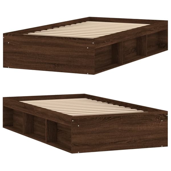 vidaXL Sengeramme brun eik 90x190 cm