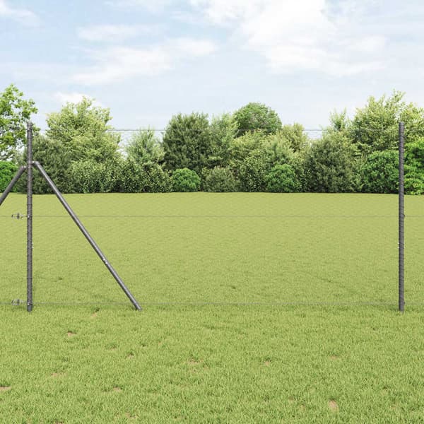 vidaXL Gjerdepåle Grå 10 x 1 m (25 mm mesh) Stål og PVC