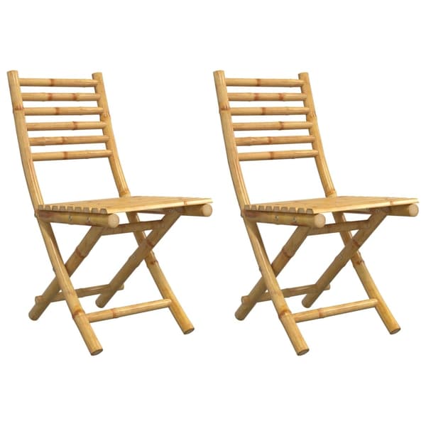 vidaXL Hopfällbara trädgårdsstolar 2 st 43x54x88 cm bambu