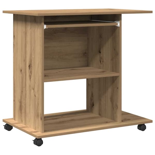vidaXL Databord artisan eik 80x50x75 cm konstruert tre