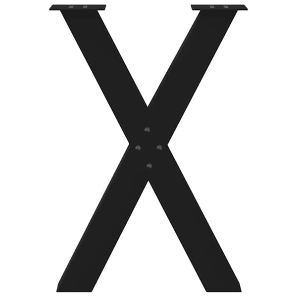 vidaXL Matbordsben X-formad 2 st svart 50x(72-73) cm stål