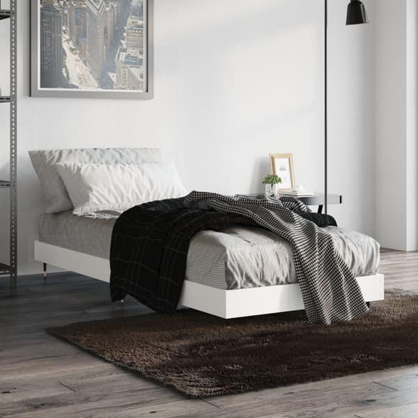 vidaXL Sengeramme hvit 75x190 cm konstruert tre