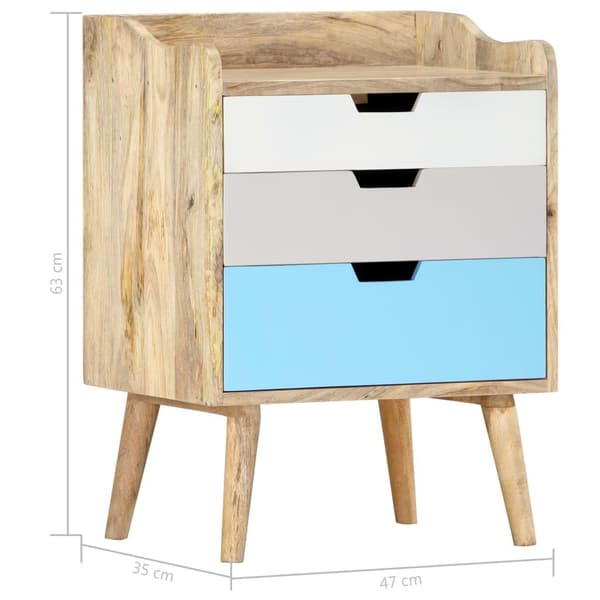 vidaXL Nattbord 47x35x63 cm heltre mango