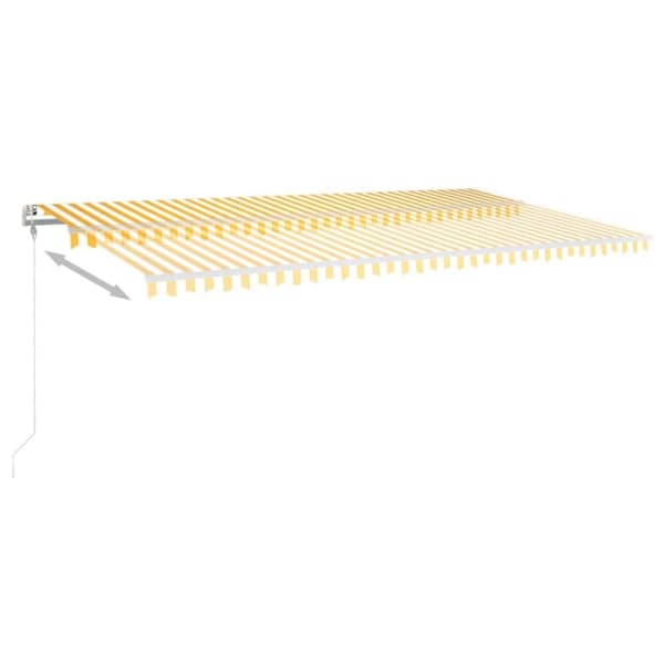 vidaXL Automatisk markis med vindsensor & LED 600x300 cm gul/vit