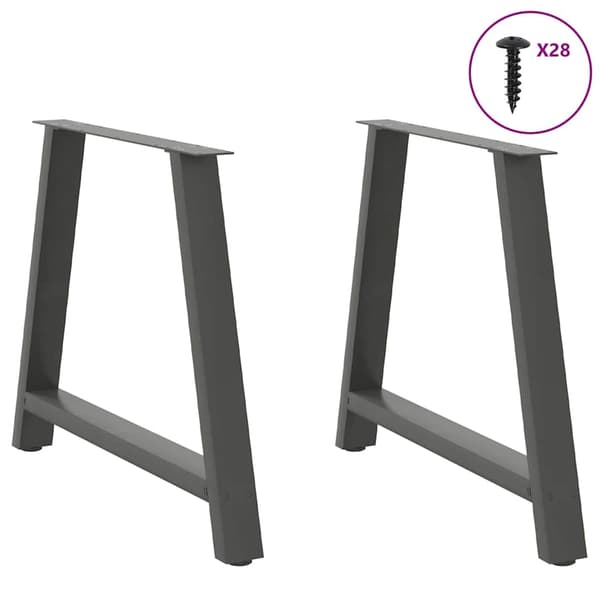 vidaXL Soffbordsben A-formade 2 st antracit 90x(72-73) cm stål