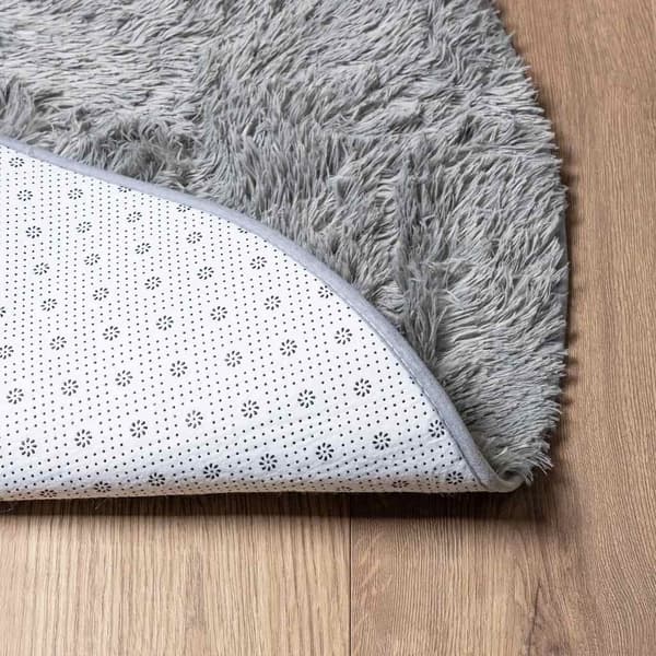 vidaXL Flossteppe med lang luv NAVARRA sølvgrå 300x200 cm polyester