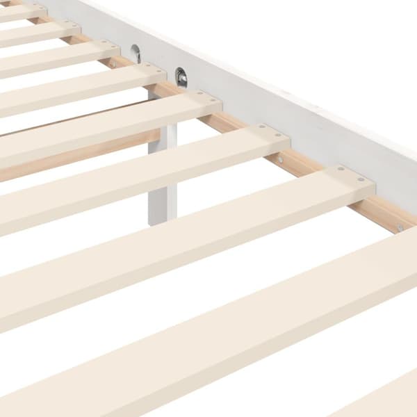 vidaXL Sengeramme med hodegavl hvit 200x200 cm heltre