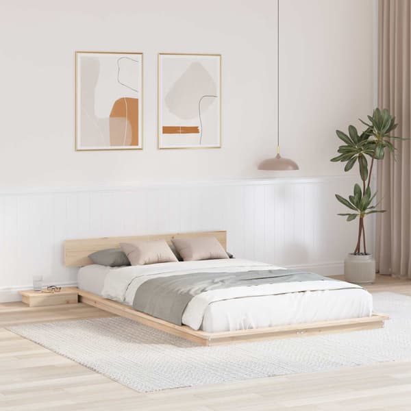 vidaXL Sängram Brun 120 x 200 cm trä
