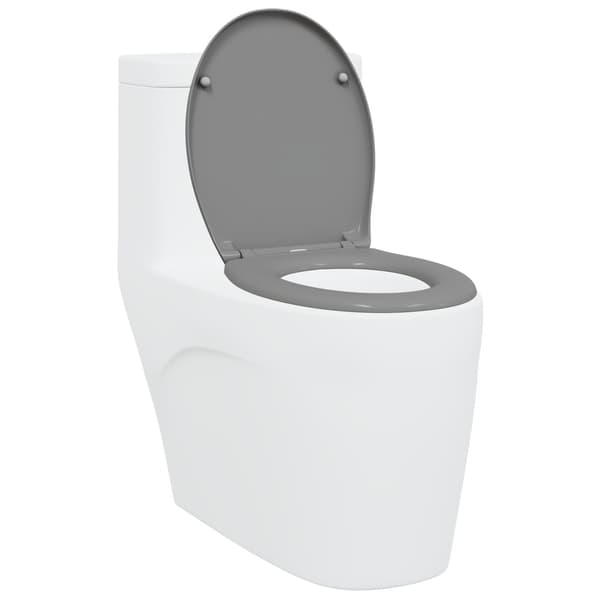 vidaXL Grå Plast Standard Minimalistisk toalettstol Oval