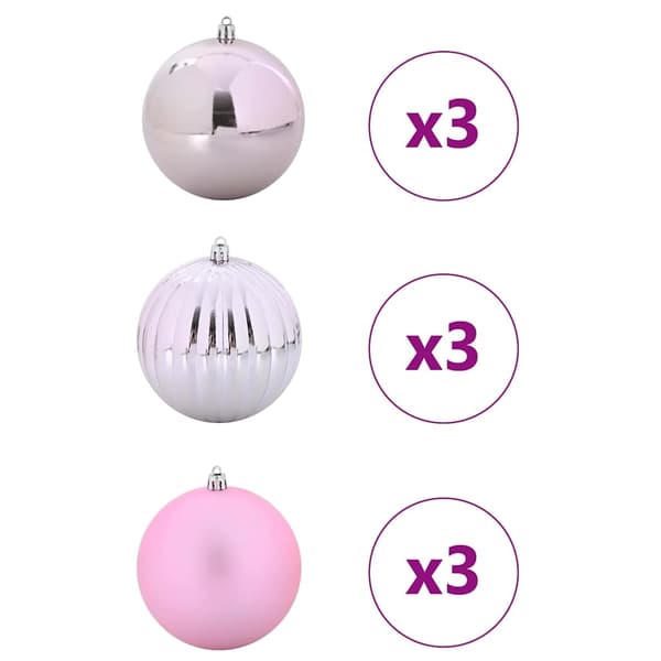 vidaXL Julekulsett XL 9 pcs Rosa Plast