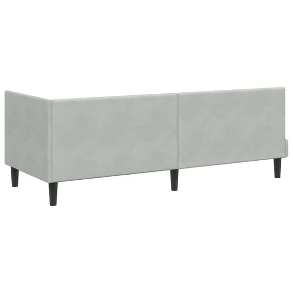 vidaXL Hörnssängram Ljusgrå 80 x 200 cm Sammet