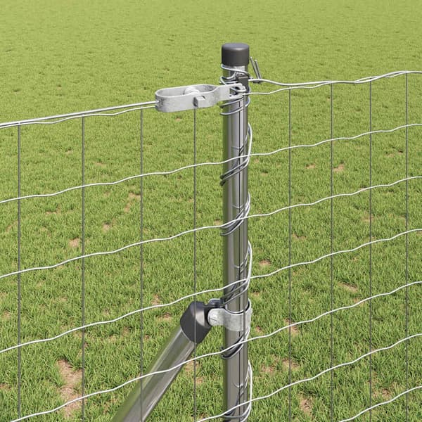 vidaXL Gjerde med stolpe sølv 1 x 25 m Stål og PVC