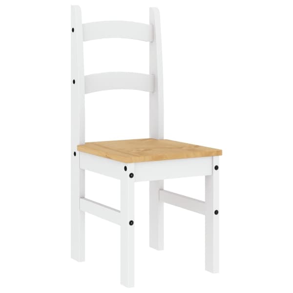 vidaXL Matstolar 2 st vit 40x46x99 cm massiv furu