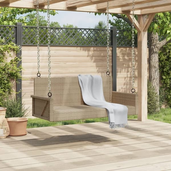 vidaXL Huskebenk beige 119x56x48 cm polyrotting
