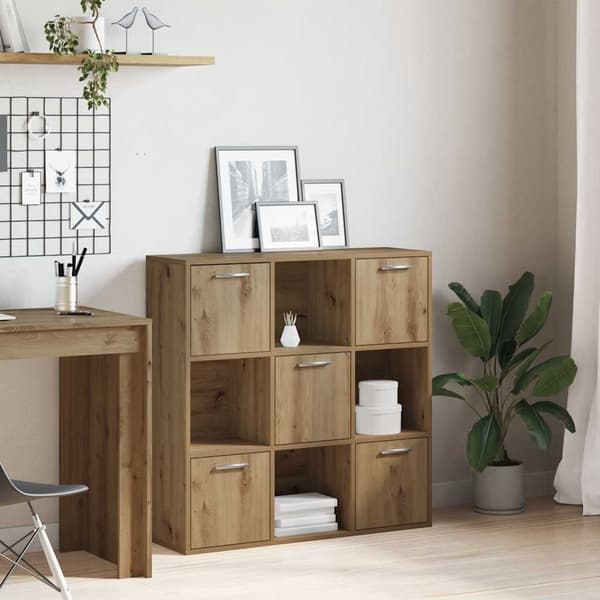 vidaXL Bokhylle artisan eik 90x28x90 cm konstruert tre