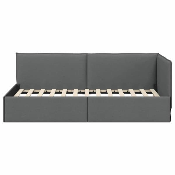 vidaXL Hörnssängram Mörkgrå 100 x 200 cm tyg