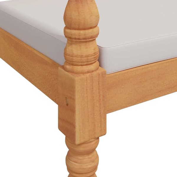 vidaXL Bataviabänk med dyna 150 cm massiv teak