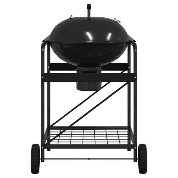 vidaXL Svart Stål Standard Bärbar Utomhusgrill Rektangulär Modern