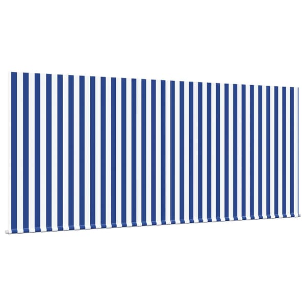 vidaXL Utfällbar markis Blå och Vit 350 x 250 cm