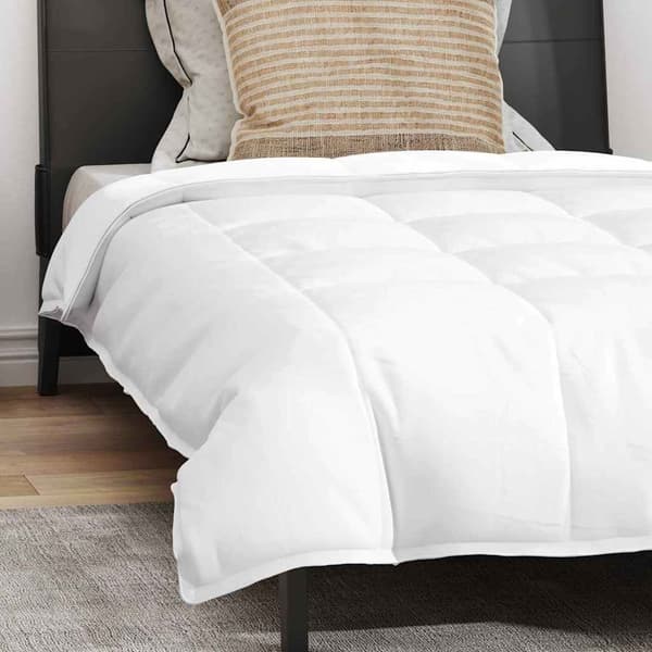 vidaXL Duvet med Kudde med kudde 2 pcs Vit Dunfjäder