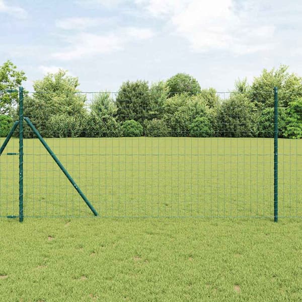 vidaXL Stängsel med stolpe Grå 1 x 25 m Stål
