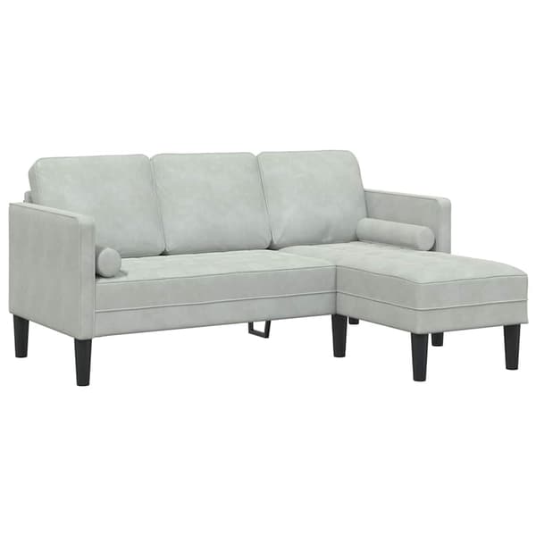 vidaXL Soffset med kudde 2 pcs Ljusgrå Polyester
