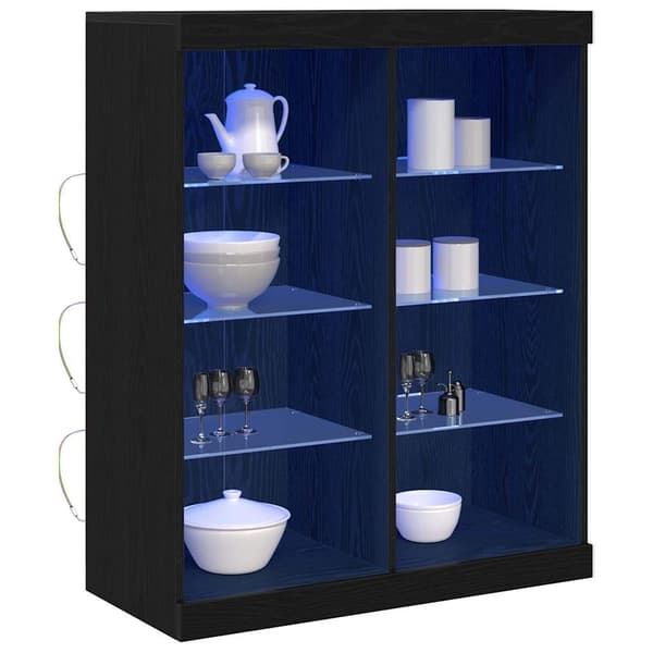 vidaXL LED sideboard Svart Eik 41 x 37 x 100 cm Konstruert tre