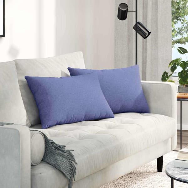 vidaXL Soffkuddar 2 st Blå 60 x 40 cm tyg