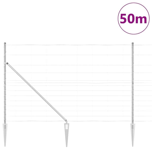 vidaXL Stängselstolpe Galvaniserad 50 x 1,5 m Stål