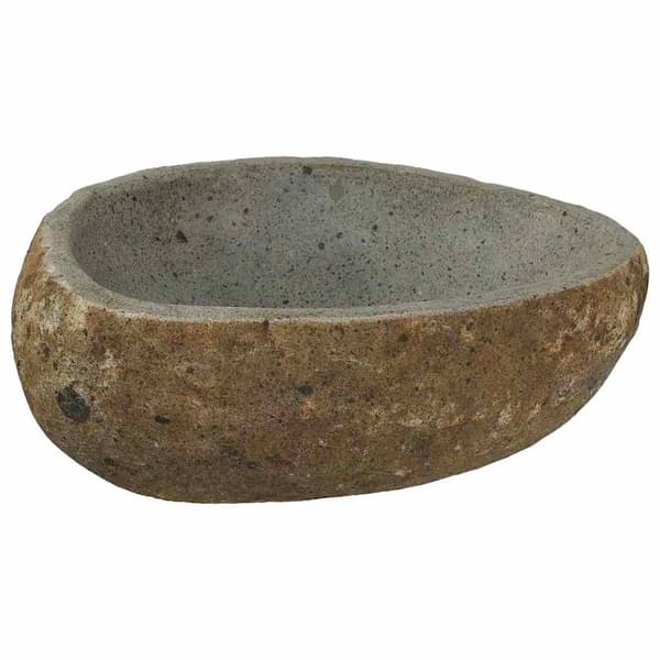 vidaXL Handfat Ljusgrå (30-37) x (25-30) x 12 cm Flodsten