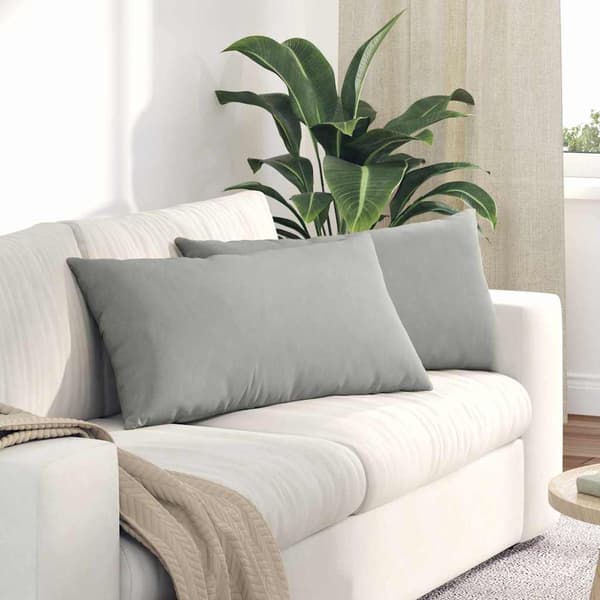 vidaXL Soffkuddar 2 st Ljusgrå 80 x 40 cm tyg