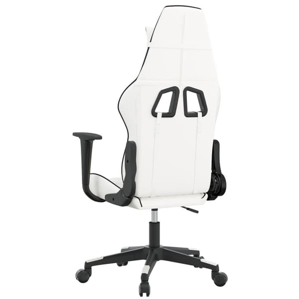 vidaXL Gamingstol vit och svart konstläder