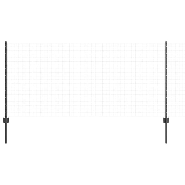 vidaXL Stängselstolpe 11 pcs Grå 100 cm Stål