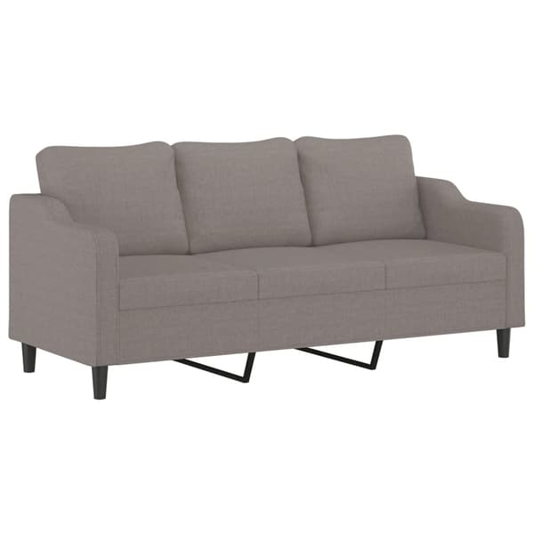 vidaXL Soffgrupp med kuddar 2 delar taupe tyg